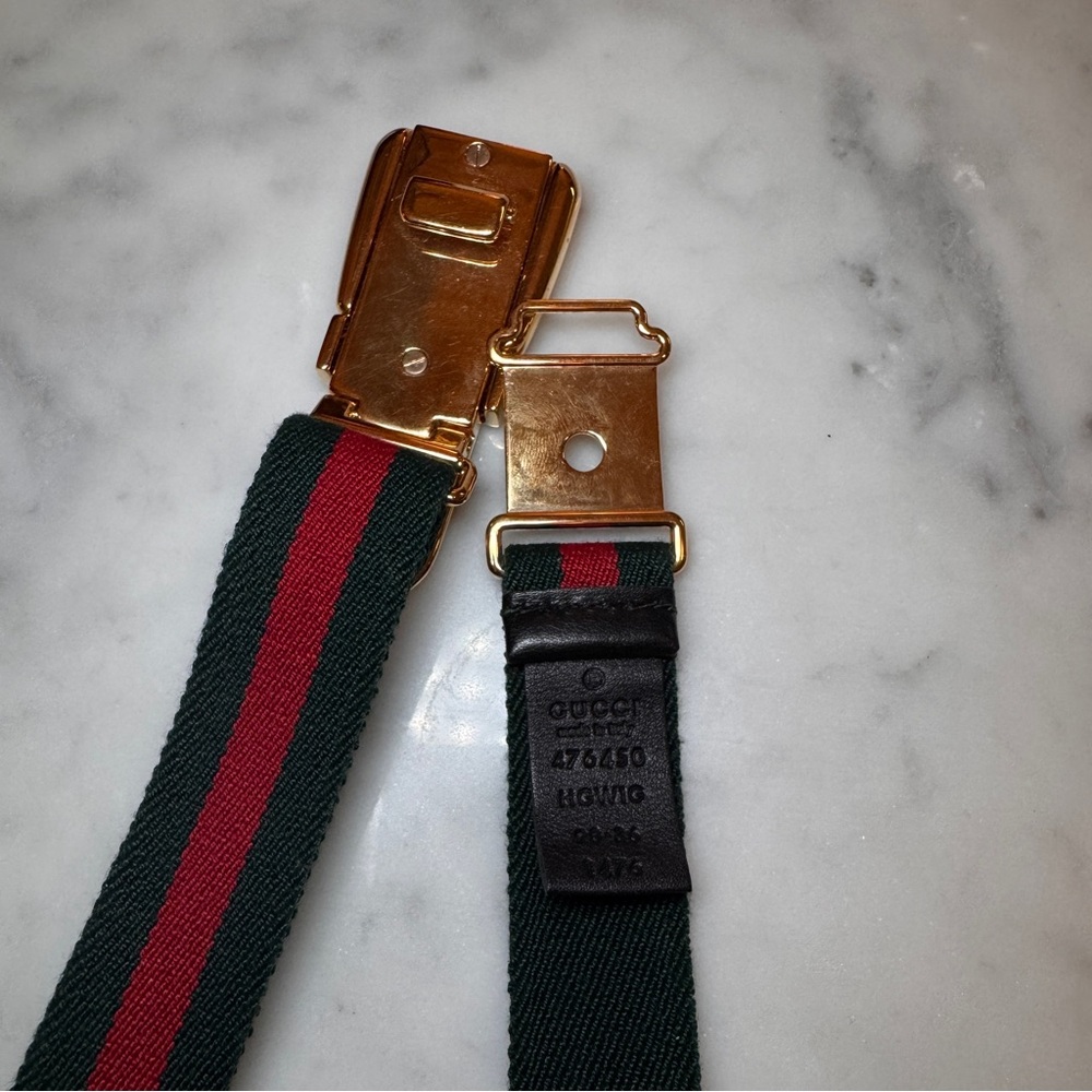 Gucci Sylvie Web Canvas Strap Belt - Picture 7 of 7
